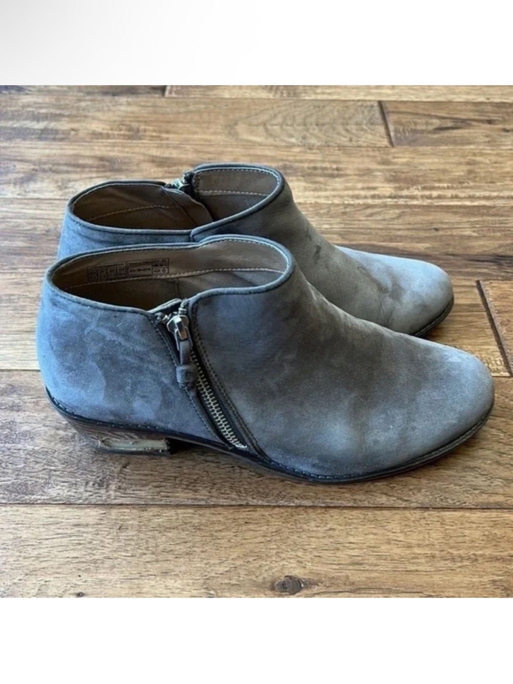 Vionic Serena Ankle Boot Booties in Greige Kid Suede Leather Size 9.5